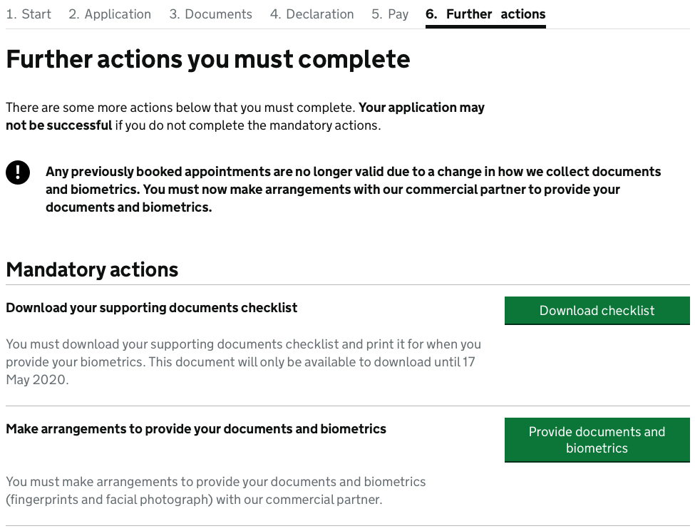 UK Tourist Visa Application Page